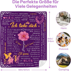 Geschenke für Mama, Jubiläumsgeschenk für Paare, besondere Frauen, Ehemänner, Schwestern und Mütter, Sicherheit, ideal für Muttertag, Valentinstag und Weihnachten, 127 x 152 cm, Betten und Decken, Yasrlvun
