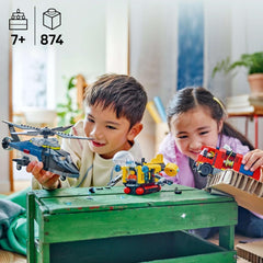 LEGO City Combo-Set mit Hubschrauber, Löwenauto und U-Boot sowie 3 Minifiguren – baubare Spielzeugfahrzeuge für Jungen und Mädchen ab 7 Jahren – Geburtstags- und Weihnachtsgeschenk 60462 Bausets Besuchen Sie den LEGO-Store
