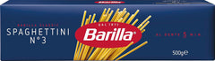 Pasta Barilla Classic Spaghettini Nr. 3 hochwertiger Hartweizen, immer al dente (1 x 500 g)