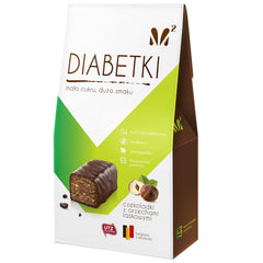 DIABETKI Haselnusspralinen, zuckerfreie Schokolade, köstliche Süßigkeiten für bewusste und Diabetiker, glutenfreie und vegetarische Snacks 100g