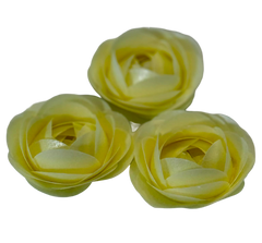 Set mit 3 essbaren Waffeldekorationen, gelbe Rosen