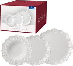 Villeroy & Boch – Set de veselă Toy's Delight Royal Classic cu 12 piese, alb, potrivit pentru mașina de spălat vase și cuptorul cu microunde, farfurii, set de veselă pentru 4 persoane, veselă de Crăciun, jucării, porțelan premium