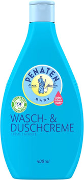 PENATEN Wasch- und Duschcreme (400 ml), Duschgel und Shampoo für Babys, formuliert ohne Parabene und Farbstoffe. Mutter und Kind Naty Shop Wasch- und Duschcreme