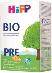 HiPP PRE Bio-Säuglingsmilch (4 x 600g), ab der Geburt, enthält als Kohlenhydrat ausschließlich Laktose, in bester Bio-Qualität