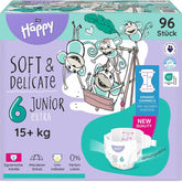 Bella Baby Happy Premium Windeln, Größe 6, Junior Extra, 15+ kg, 96 Stück, DERMATEST und OEKO-TEX Siegel, Einweg-Babywindeln