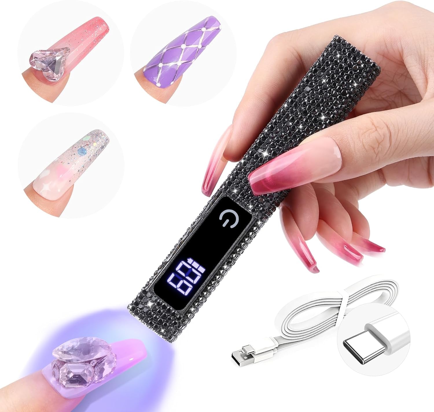 Saviland U V Lampe Für Gelnägel: Mini U V Lampe Für NägelSchützen Sie Die Haut Wiederaufladbar Klein LED Nagellack Trocknergerät Für Nagellack Aufbaugel Nail Tips Nagelkleber Geschenke Für Frauen