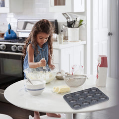 Relaxdays Muffinform, 2Er Set, 12Er Muffinbleche, Antihaftbeschichte, Carbonstahl, Muffins & Cupcakes, Ø 6,5 cm, Weizen, 10030825 Formen und Bleche zum Backen Naty Shop