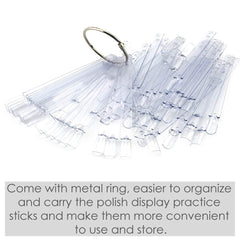 150 Stück Nail Art Tips Ring Stick, Transparent Farbe Karte Platten Nagellack Display Ring Sticks, Nagel Salon Übungen Display Nail Tips