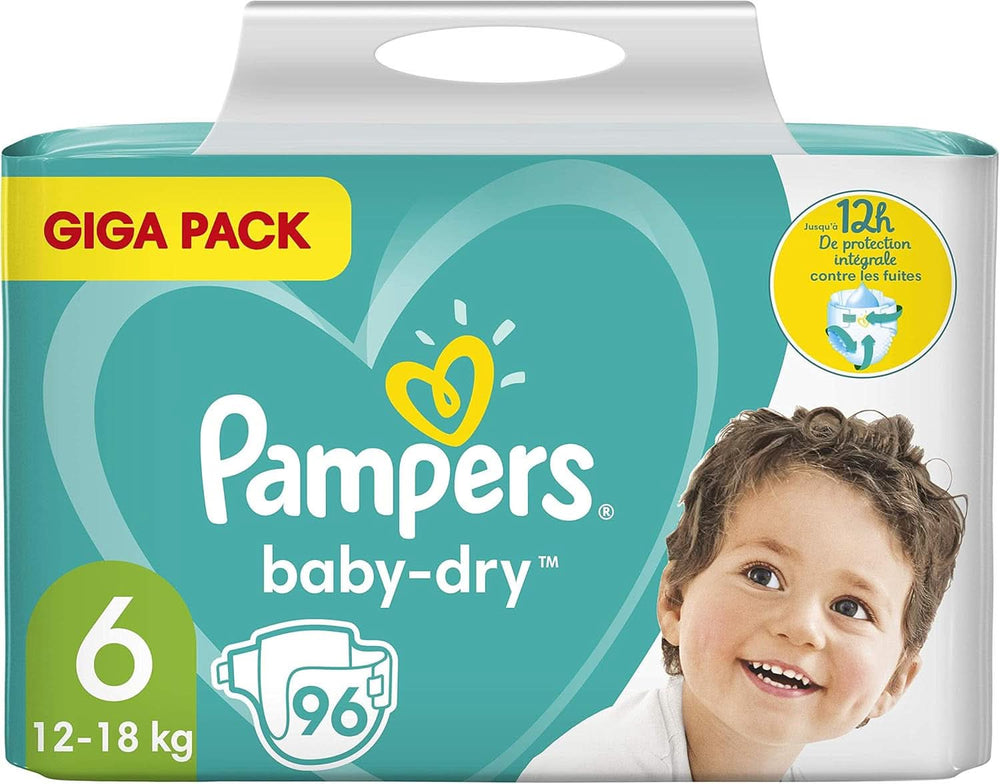 Pampers (Alte Version) Babywindeln Größe 6 (12-18 kg), 96 Stück, Extra Large, GIGA PACK Naty Shop