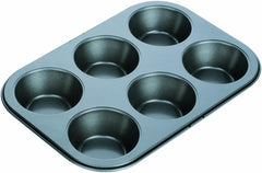 Backform, Schwarz, 26,5 x 18 x 3 cm Formen und Bleche zum Backen von Naty Shop 6 Muffins