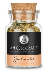 Ankerkraut Gurkensalat, 60 g im Korkglas, Würze Gherken-Salat Ganz Einfach, Zuckerfrei und Ohne Gesmackverstärker, Mischung würzender Zutat für Salat