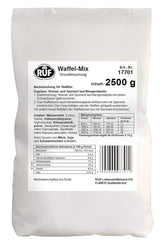RUF Waffel-Mix, Großpackung, Grundmischung Zur Herstellung Von Waffeln Im Waffeleisen, Für Großküchen, Kantinen, Hotels Und Restaurants, 1 X 2500G Mix zum Backen und Kochen Naty Shop Wafelteig Single