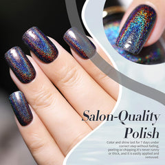 Born Pretty Glitzer-Nagellack, Rainbow Shining Glitter Super Shine Black Nail Art Nagellack
