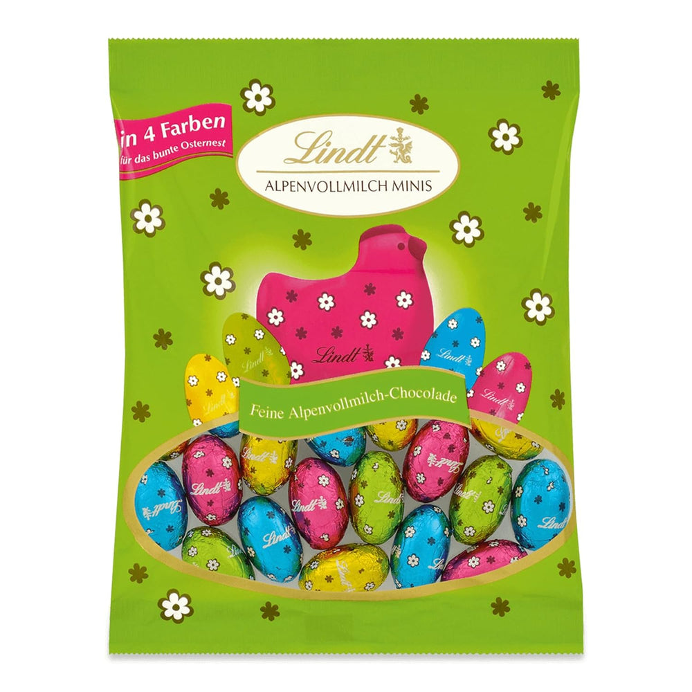 Mini Lindt Milchschokolade-Eier für Schokoladendekorationen | 2 Beutel x 180g | Premium-Eier aus Vollmilchschokolade, fröhlich und bunt verpackt in vier Farben zu Ostern | Osterschokolade | Schokoladengeschenk