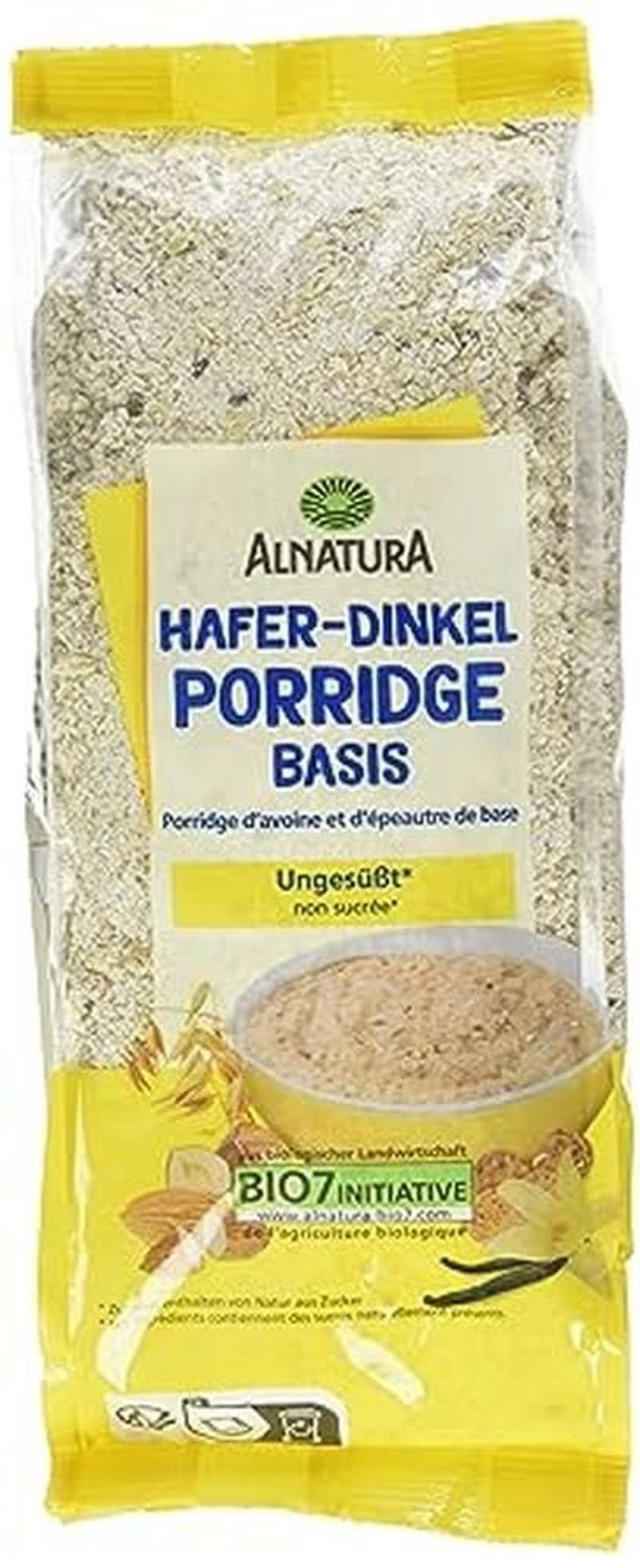 Bio-Hafer- und Dinkelbasis für PORRIDGE, 500 Gramm Naty Shop Cereals