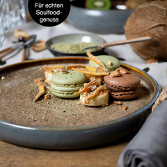 Set de veselă Moritz & Moritz SOLID din gresie, format din 24 de piese, pentru 6 persoane - set de veselă pentru 6 persoane, format din 6 farfurii de cină, 6 farfurii mici, 6 farfurii de masă și 6 cești cu mânere