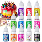 Lebensmittelfarbe Gel - Fidton 12 Farben Hochkonzentrierte Lebensmittelfarben, Food Coloring Set Für Lebensmittel Farben, Fondant, Essbare Tortendeko, Eier Färben, Backen, Glasur, Makronen - 6 Ml Naty Shop 6 Ml (12Er Pack) 12