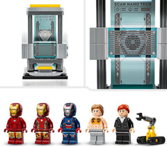 LEGO Marvel Iron Man's Laboratory: Hall of Armor – Superhelden-Spielzeug mit einer Mech-Figur, 5 Minifiguren, darunter Aldrich Killian – Avengers-Geschenk für Jungen und Mädchen ab 8 Jahren. 76315 Bausets. Beuche the LEGO-Store