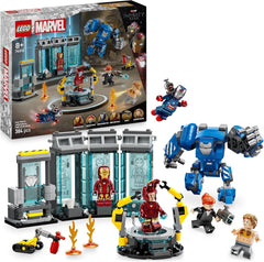 LEGO Marvel Iron Man's Laboratory: Hall of Armor – Superhelden-Spielzeug mit einer Mech-Figur, 5 Minifiguren, darunter Aldrich Killian – Avengers-Geschenk für Jungen und Mädchen ab 8 Jahren. 76315 Bausets. Beuche den LEGO-Store Standardtitel