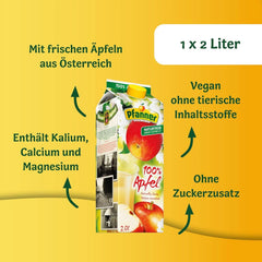 Pfanner 100 % naturtrüber Apfelsaft (1 x 2 Liter) – Direkt gepresste Äpfel – Fruchtsaft ohne Zuckerzusatz Alkoholfreie Getränke Naty Shop