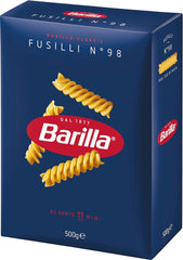Barilla Pasta Classic Fusilli Nr. 98 aus hochwertigem Hartweizen, immer al dente, Chili, Spaghetti, Fusilli, Penne, italienisch, 500g