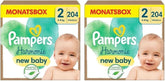 Pampers Babywindeln Größe 2 (4–8 kg) Harmony, Sparpack mit doppelter Monatsbox, sanftem Hautschutz und pflanzlichen Inhaltsstoffen, 408 Stück. Mutter und Baby Naty Shop