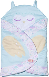 Baby Annabell Sweet Dreams Pucksack, lila Blaue Puckdecke mit Öhrchen-Details und Flügeldruck für 36 und 43 cm große Puppen, 706886 Zapf Creation