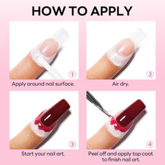 AIMEILI Latex Peel off Tape Nagellack Korrektor Hautschutz Fingerschutz Für Nail Art Palisade Geruchlos Weiß 15Ml