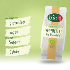 Bioasia Bio-Glasnudeln – Lange Glasnudeln aus Bio-Erbsenstärke – natürlich vegan und glutenfrei – 1 x 100 g