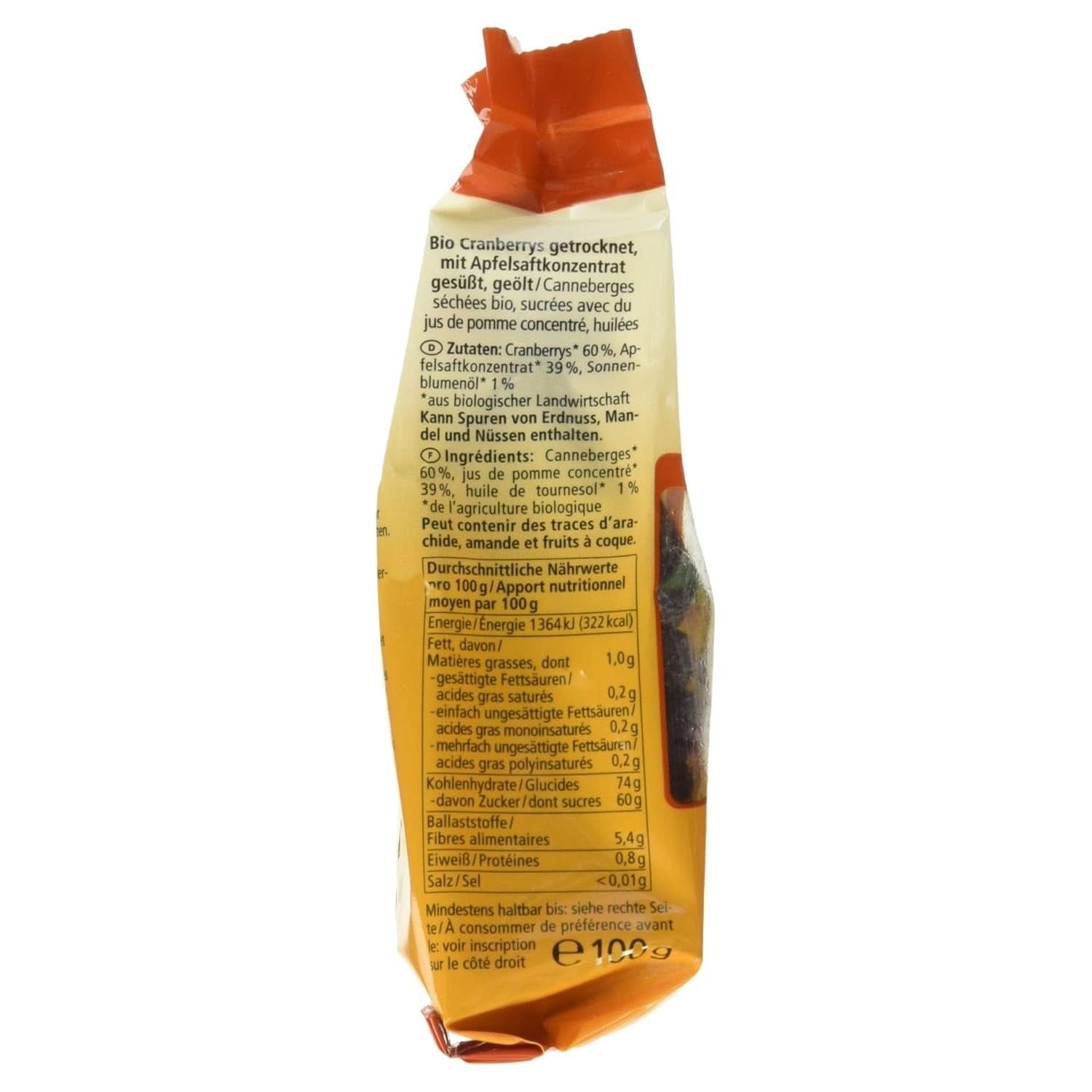 Merișoare organice, 100 grame Produse deshidratate Naty Shop