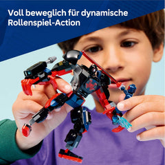 LEGO | Marvel Miles Morales Mech Vs. Spider-Man 2099 – Superhelden Spielzeug mit Actionfigur und 2 Minifiguren sowie Razor-Web und Power-Blast-Elementen – Geschenk für Jungen ab 6 Jahren – 76337