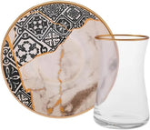 Set de ceai Karaca Aris cu 12 piese pentru 6 persoane - Serviciu rafinat din porțelan pentru o savurare elegantă a ceaiului