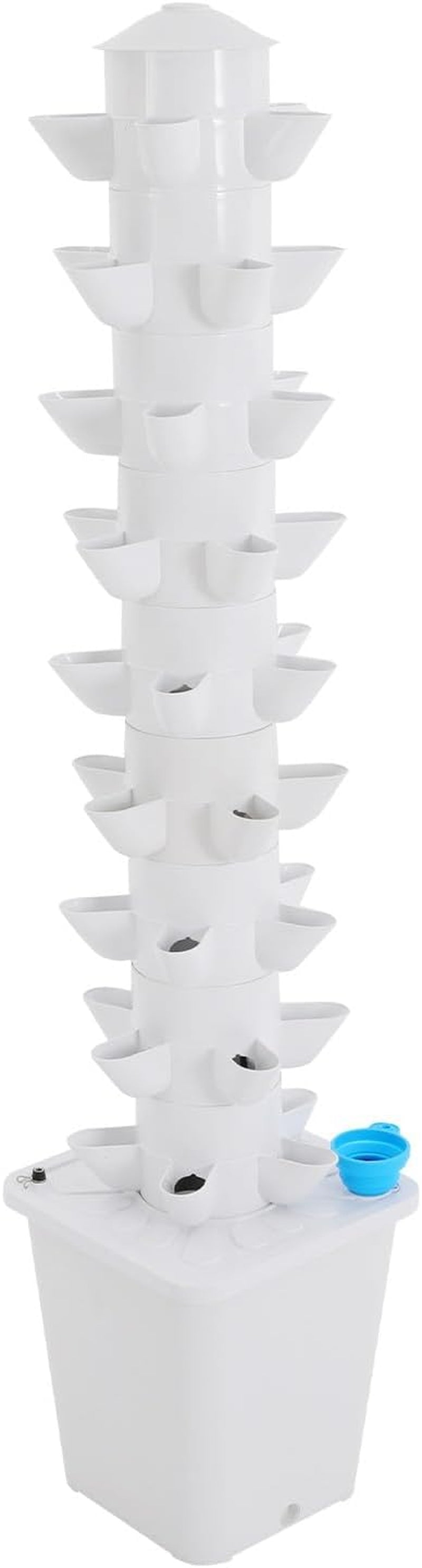 Hydrokultursystem, Hydrokulturturm, Indoor-Kräutergarten, Hydrokultur-Anbausystem mit 45 Pflanzplätzen, Wasserpumpe, Wassertank 20 l, vertikal, für Blumen und Gemüse