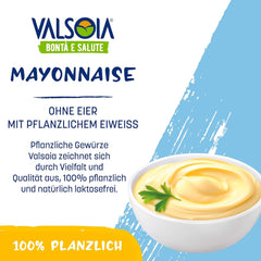Eifreie Soja-Mayonnaise auf pflanzlicher Basis, ideal für Veganer und Vegetarier, vielseitig in der Küche einsetzbar, 4 x 150 ml