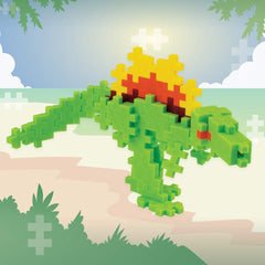 Plus-Plus 7266 Geniales Konstruktionsspielzeug, Dinosaurier-Mix, Bundle aus 4 verschiedenen Kreativ-Bausteinen Tubes inkl. Bauplatte, 400 Teile, Mischfarben