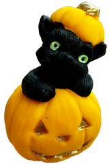 Essbare Zuckerpaste-Dekoration, Kürbis und schwarze Katze für Halloween-Zuckerpaste-Dekorationen Naty Shop