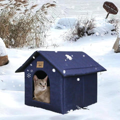 Katzenhaus Für Draußen Winterfest Wasserdicht Wetterfester Katzenhöhle Haustierhaus mit Katzenmatte Warm Hundehöhle Waschbar Hundehaus Tierheim Für Streuner Haustiere 45x40x45