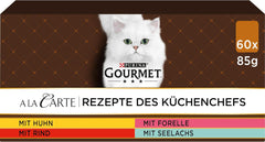 Hrană umedă pentru pisici Gourmet A la Carte, sortimente asortate, pachet de 60 (60 x 85g)