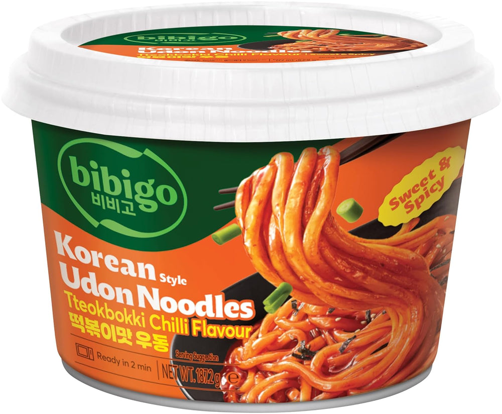 BIBIGO – Koreanische Chili-Topokki-Udon-Nudeln. Typ – (1 x 187,2 G)