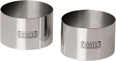 Set original de inele pentru desert Kaiser Inspiration, 2 piese, inele de servire, oțel inoxidabil, 8 cm, inele pentru alimente, pentru o prezentare atractivă, lavabile în mașina de spălat vase, argintii