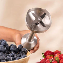 Cecotec Stabmixer Power Retrogreen 1200MAX Cream&Crush, Maximalleistung 1200 W, Crossblades-Technologie, 2 Geschwindigkeiten, Zubehörset Spülmaschinenfest, Spritzschutzhaube Kitchen Naty Shop