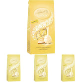 Bile de cheesecake Lindt LINDOR cu ciocolată | Pungă de 137 g | Ciocolată cu lapte cu umplutură de cheesecake care se topește în gură | Cadou de ciocolată | Cadou de ciocolată | LINDOR 75 de ani (Pachet de 4)