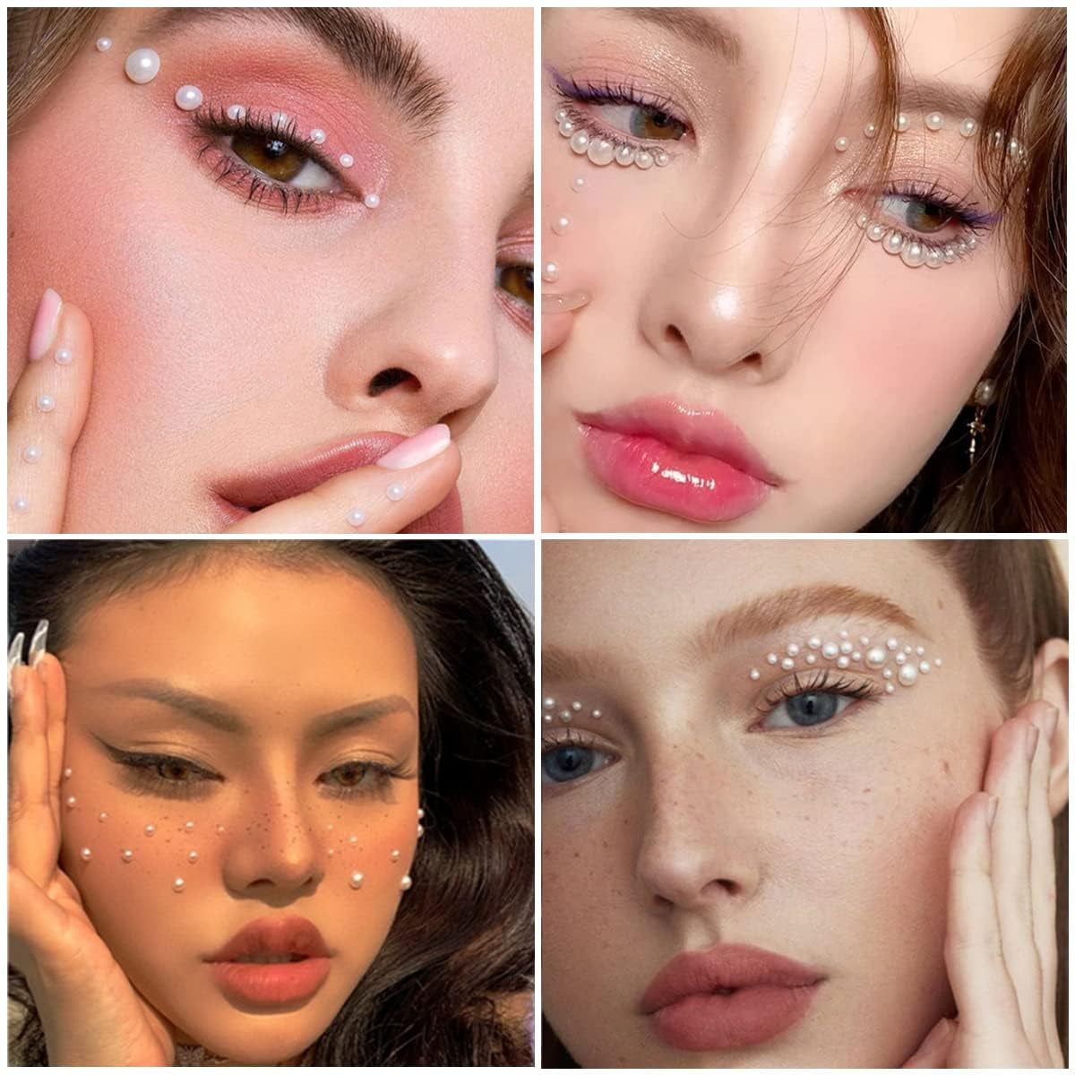 GZMAYUEN Nailart Perlen Micro Kaviar Für Nägel, 0.3-3Mm Goldene Silber Mini Kaviar Strasssteine, Weiß Beige Mini Nägel Perlen Mikroperlen Dekor Für Nägel