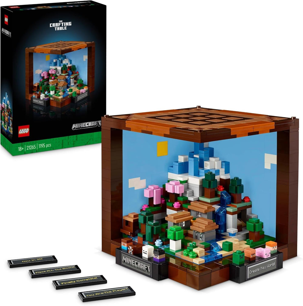 LEGO Minecraft Die Werkbank Bauset 8 Figuren Videospielset inklusive Steve Alex Creatures and Biomes 15-jähriges Jubiläumsmodell Geschenkidee für Erwachsene Männer Frauen 21265 Bausets Besuchen Sie den LEGO-Store Standardtitel