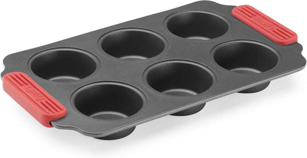 Lékué Muffin-Backform, Antihaftbeschichte, Metall, 6 Muldenformen und Backbleche Naty Shop Muffins