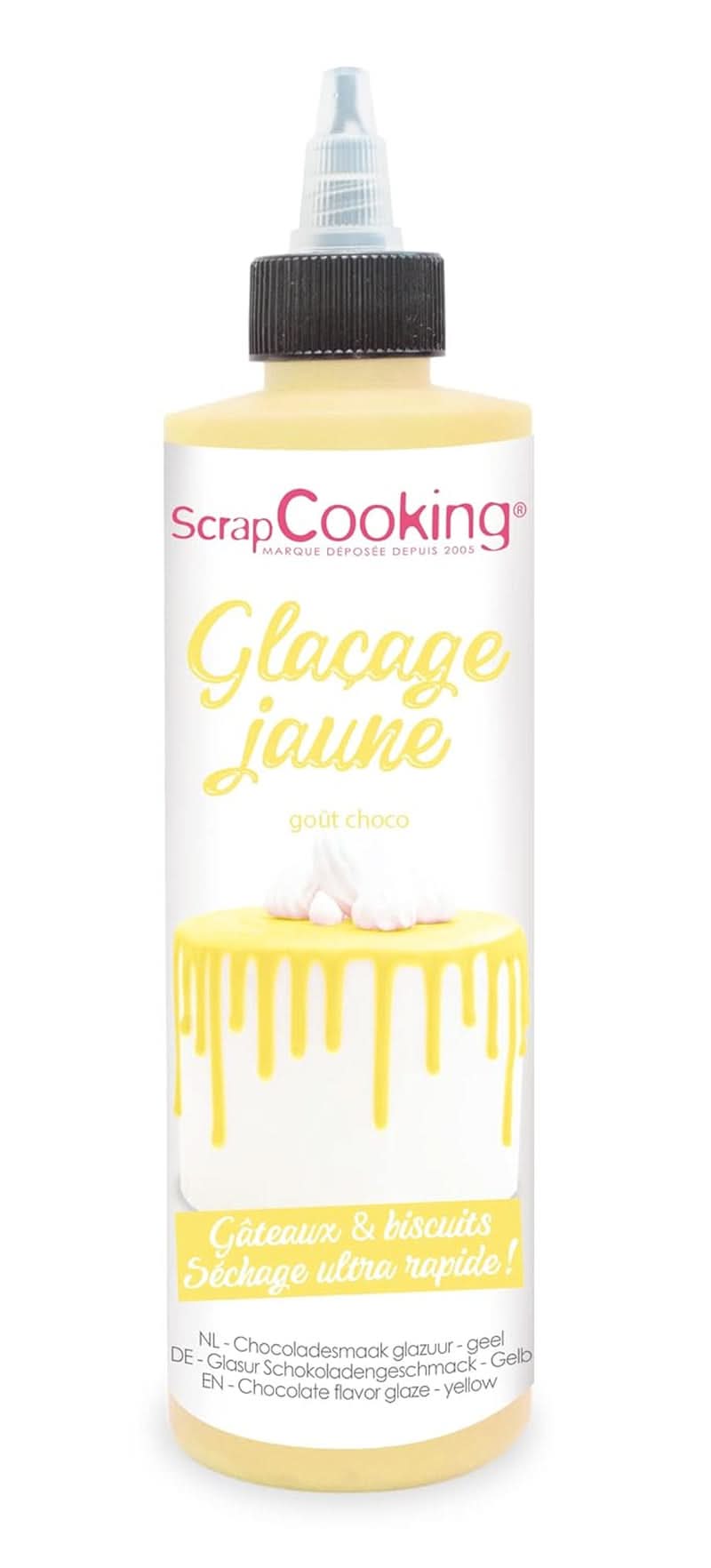Scrapcooking, Glazura Drip Cake, 140 grame Glazuri si Decor Naty Shop Galben Pastel