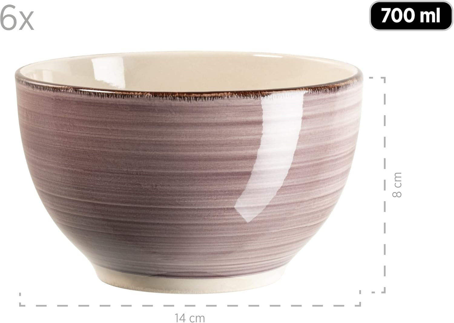 MÄSER 931950 Bel Tempo II serviciu de mic dejun pentru 6 persoane în aspect vintage, ceramică pictată manual Seturi vesela masa Naty Shop