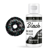 Fettlösliche Lebensmittelfarbe Für Schokolade - 60Ml Ölbasis Lebensmittelfarben Für Fondant, Torten Dekoration, Backen - Flüssige Food Coloring Für Kakaobutter, Buttercream, Kuchen (Schwarz) Naty Shop Schwarz