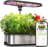 LPH-SE WiFi-Hydrokultur-Anbausystem, 12-Topf-Smart-Kräutergarten-Set für den Innenbereich, Innengarten mit 24-W-LED-Wachstumslicht, 5,5-l-Wassertank, Pumpsystem, automatischem Timer