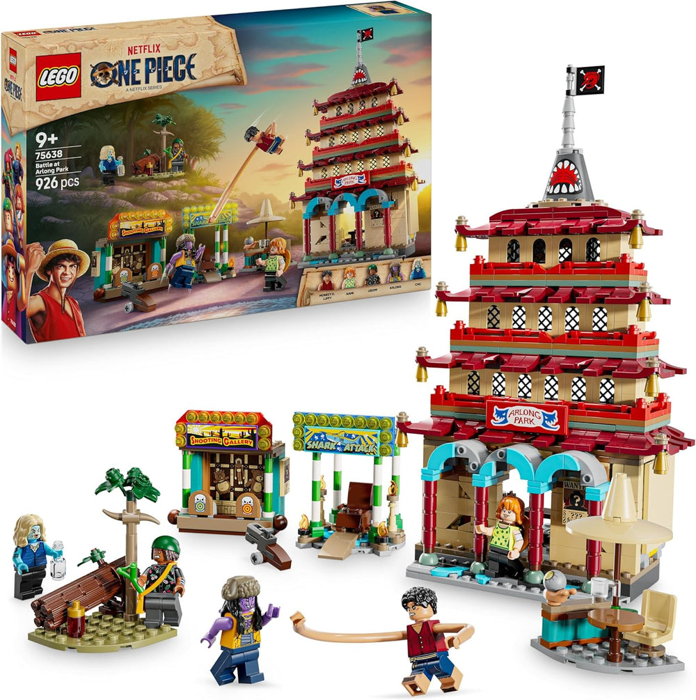 LEGO ONE PIECE - Showdown im Arlong Park - Interaktives Spielzeug mit 5 Minifiguren - Ruffy & Nami sovie Einer einstürzenden Pagode - Anime-Geschenk für Jungen, Mädchen & Fans ab 9 Jahren - 75638